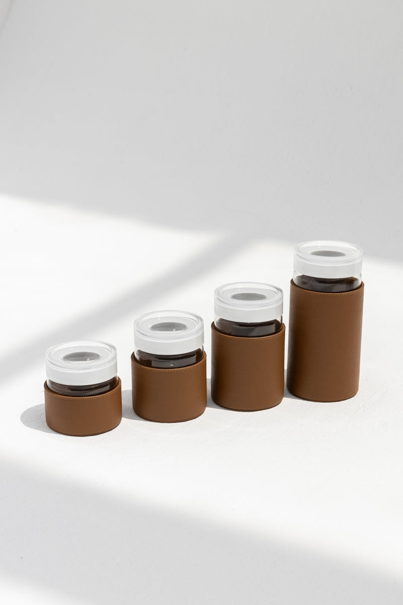 Airtight Jars Full Leather Small