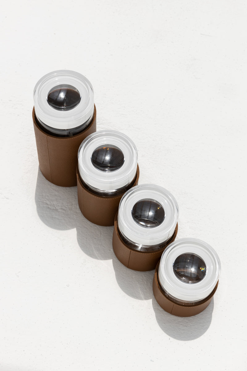 Airtight Jars Full Leather Small