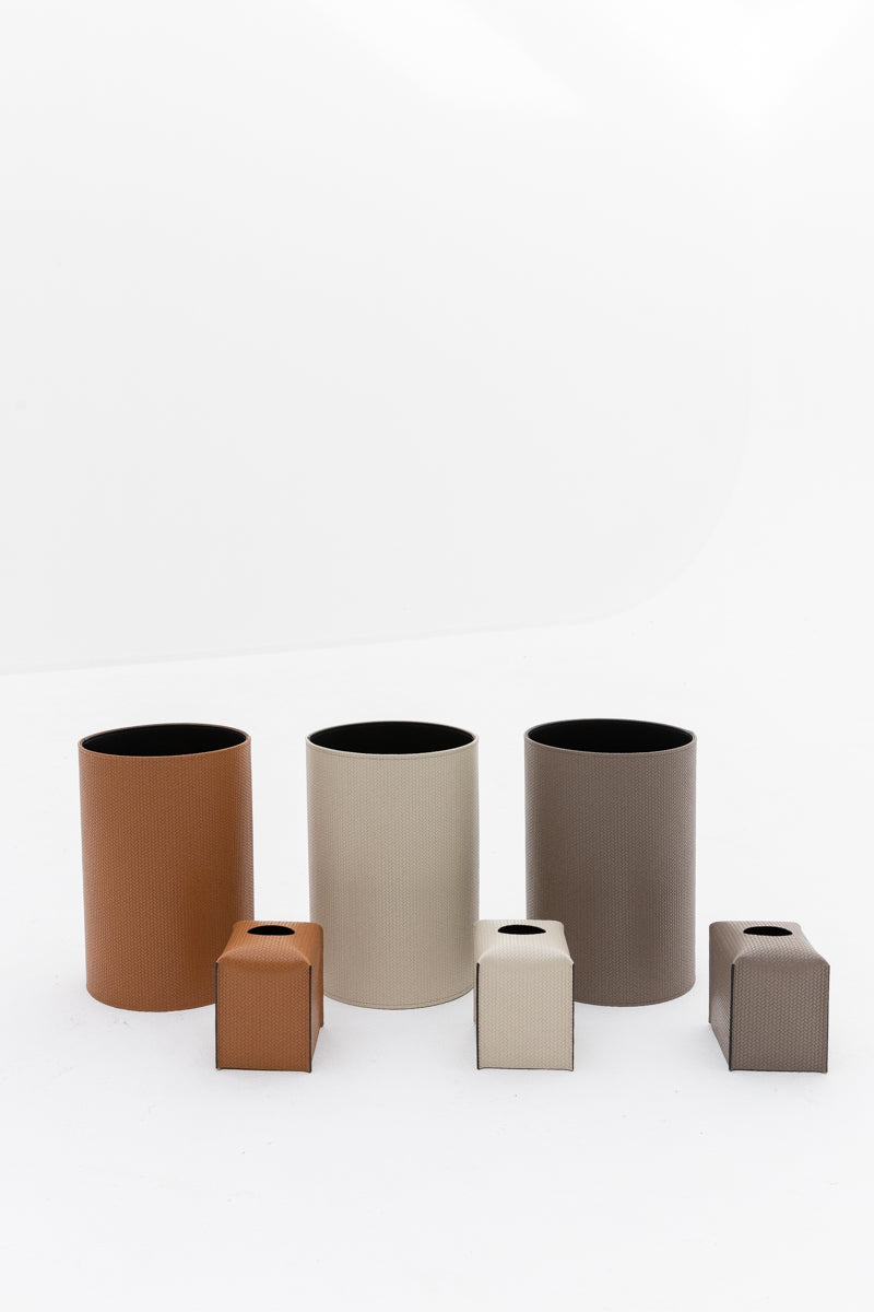 Round Paper Bin in Firenze Camel