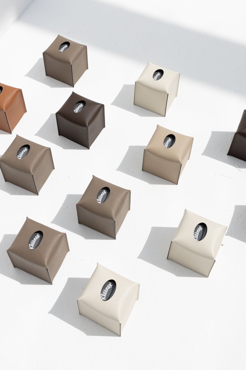 Square Tissue Box in Taupe