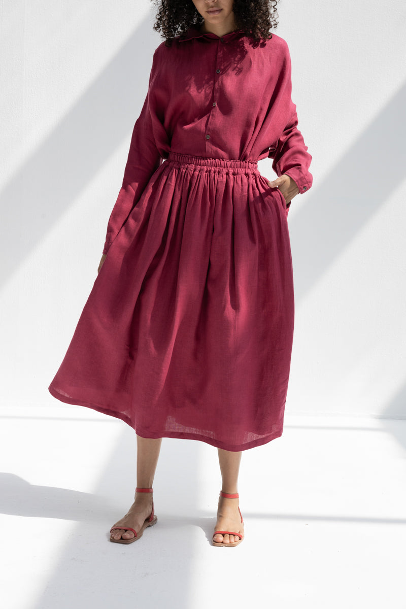Color Linen Skirt