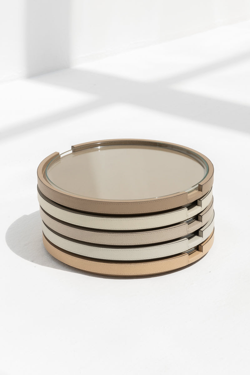 Gourmet Round Tray in Almond