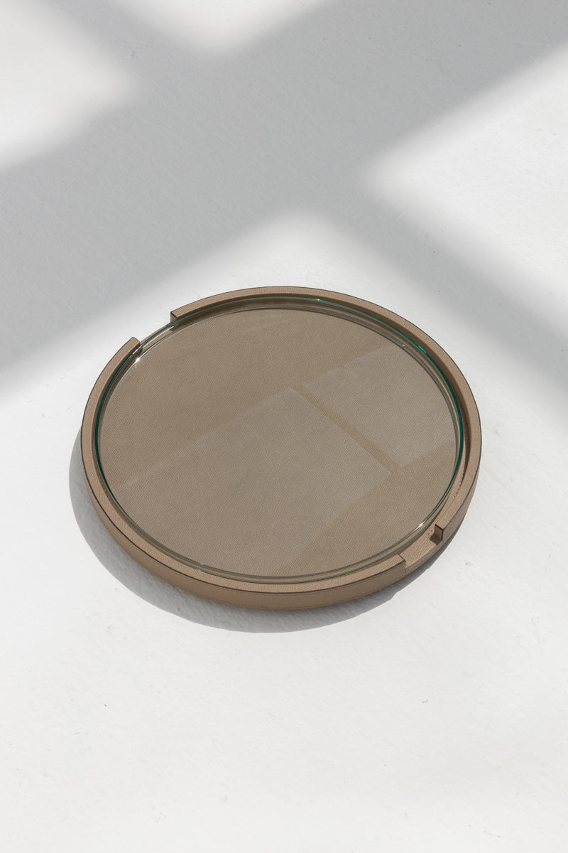 Gourmet Round Tray in Taupe