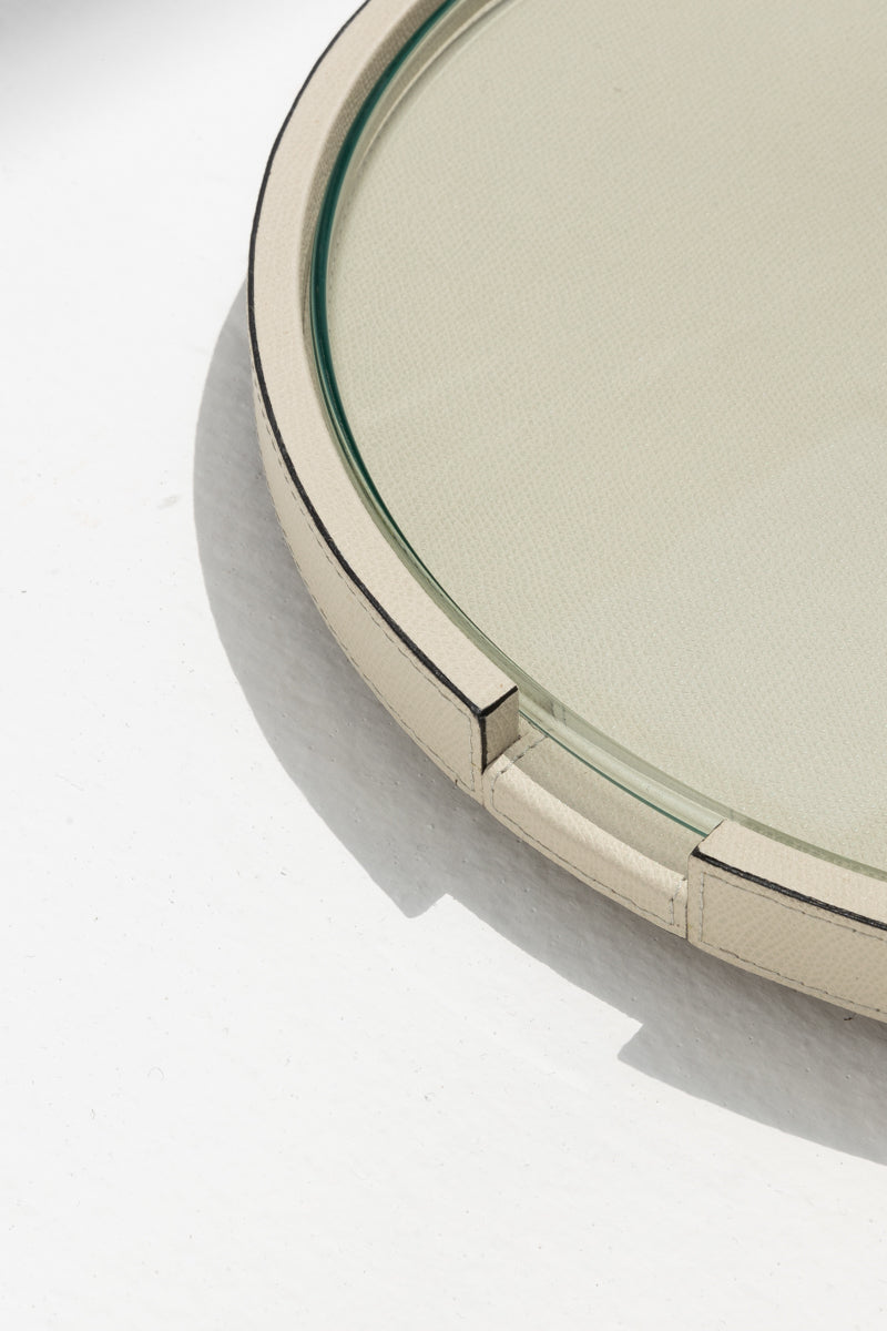 Gourmet Round Tray in Almond