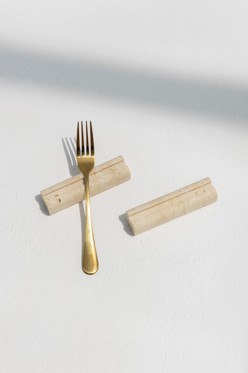 Lloyd Cutlery Rest in Travertine Marble
