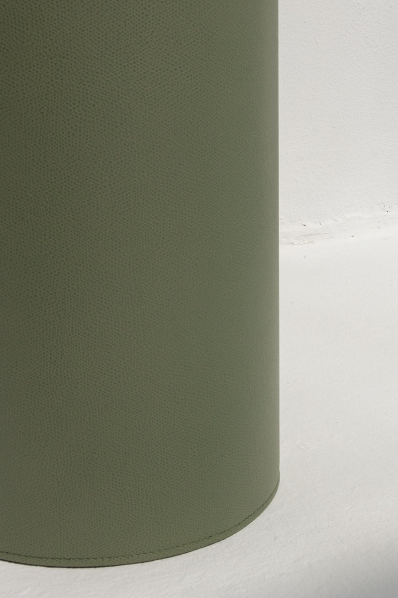 Round Paper Bin in Oil Green