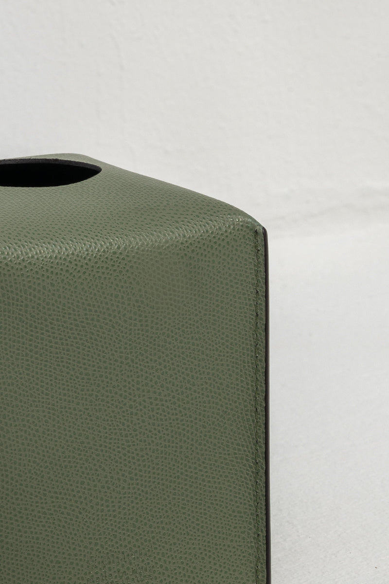 Square Tissue Box in Oil Green