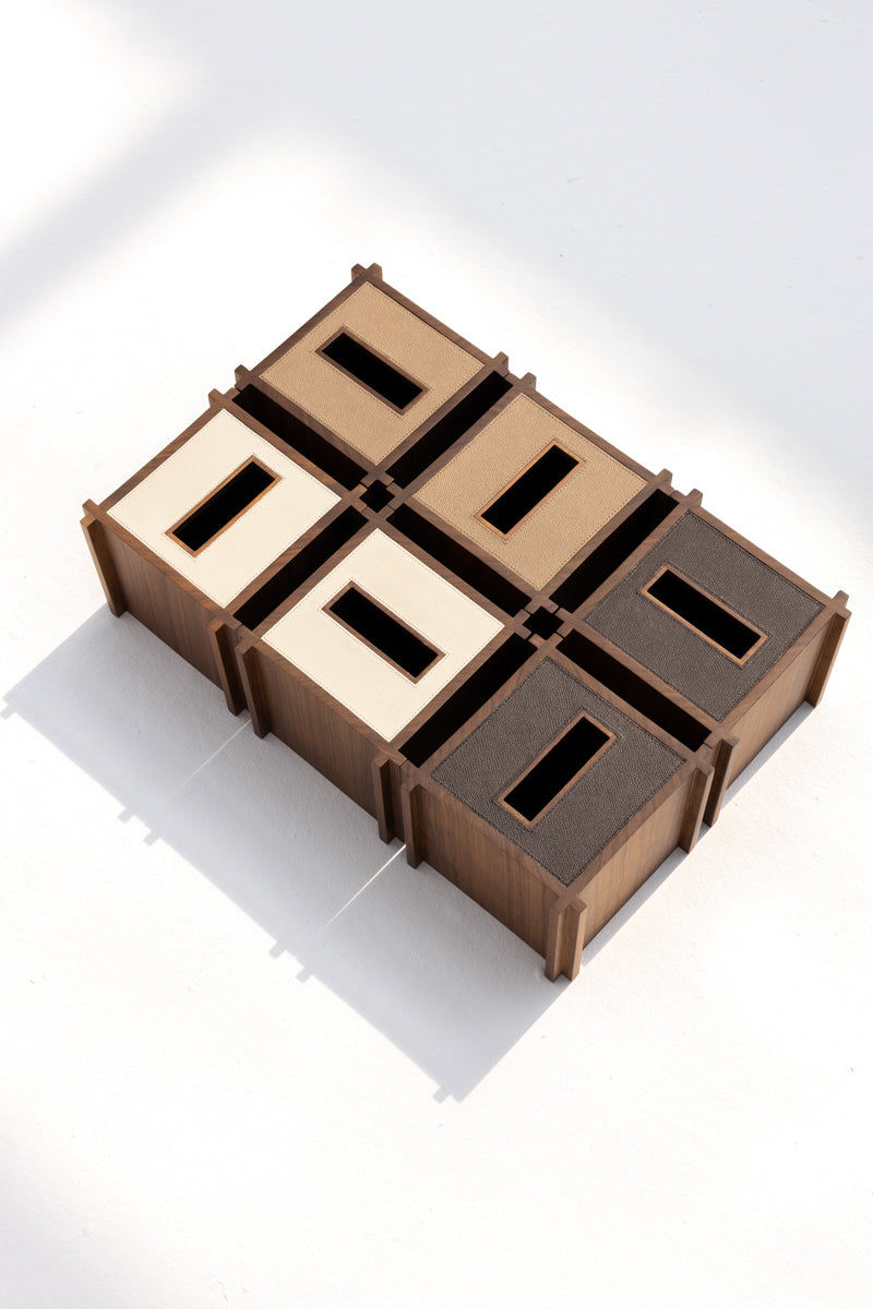 STRUCTURA LEATHER & WOOD TISSUE HOLDER