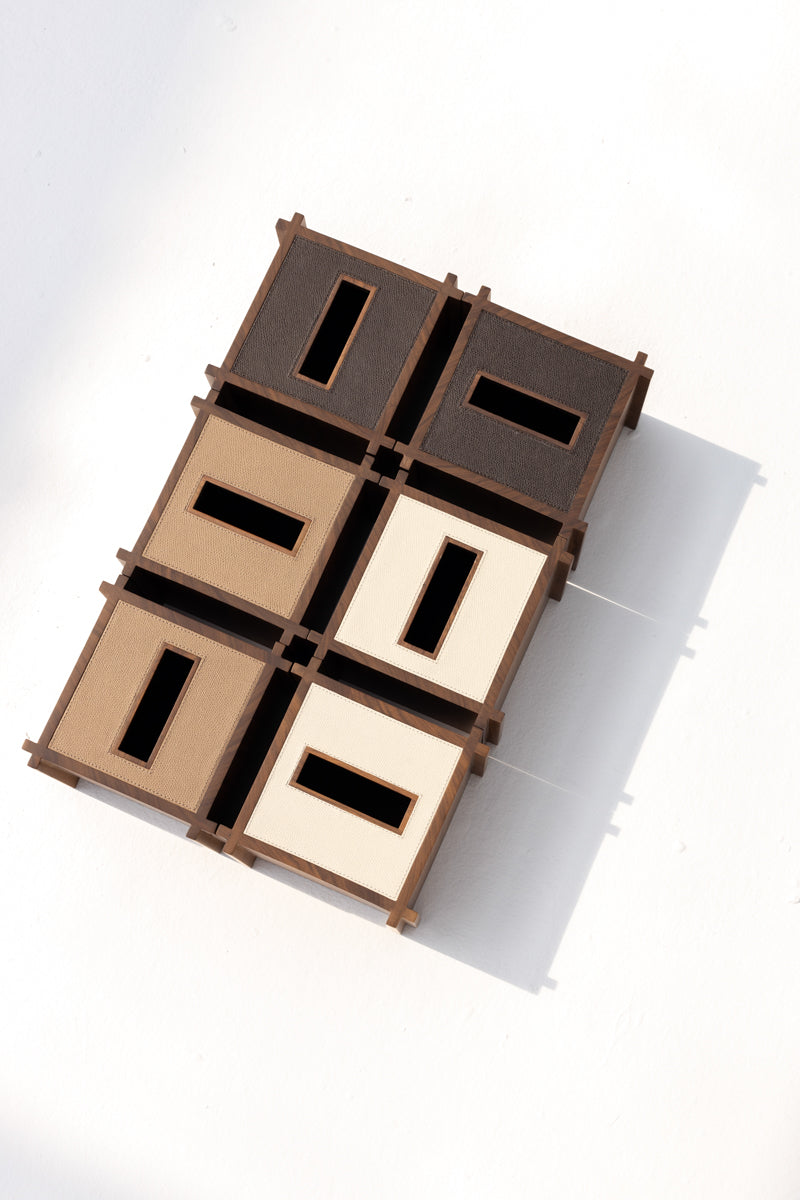STRUCTURA LEATHER & WOOD TISSUE HOLDER