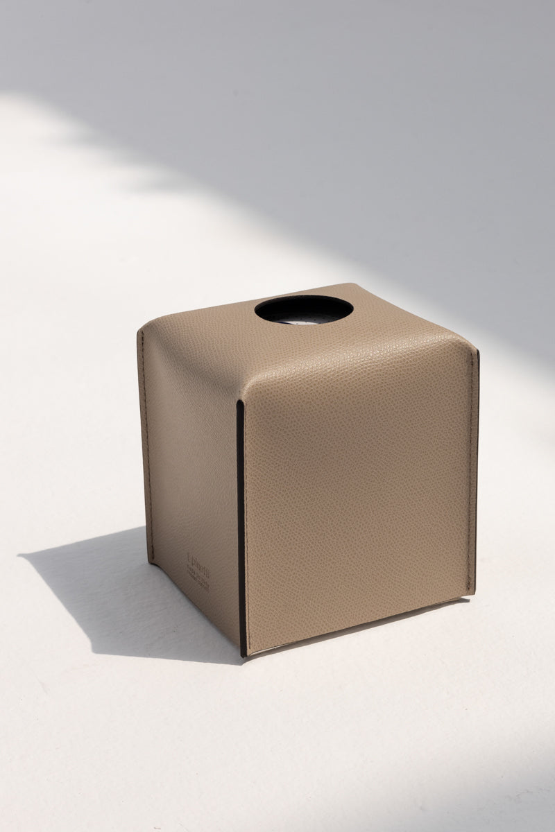 Square Tissue Box in Taupe