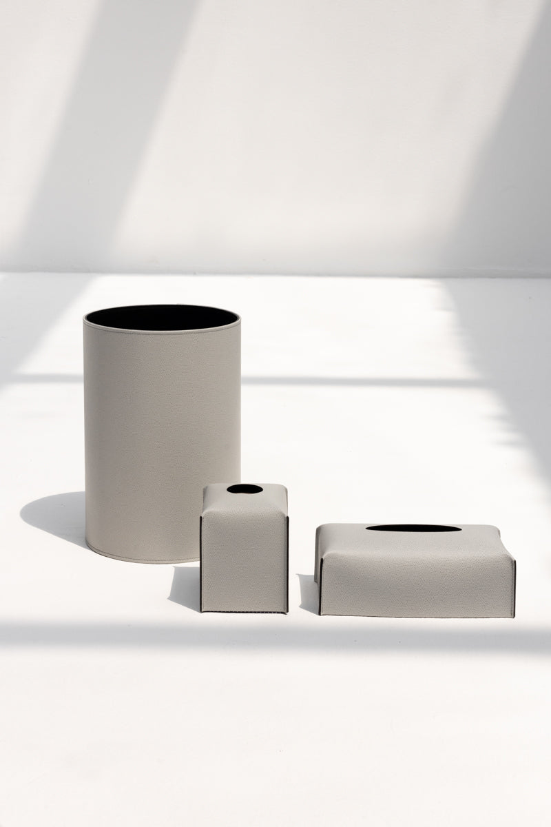 Round Paper Bin in Lightgrey
