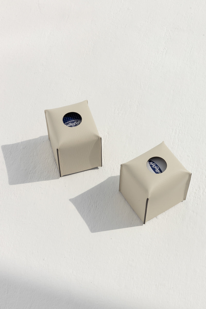 Square Tissue Box in Cream