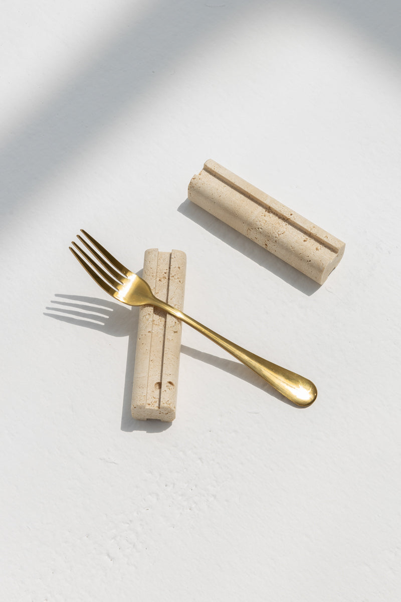 Lloyd Cutlery Rest in Travertine Marble